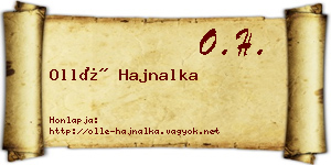 Ollé Hajnalka névjegykártya